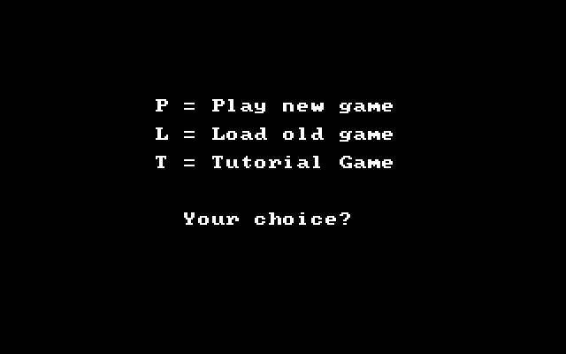 Run for the Money IBM PC/Compatibles Screenshot: The main menu.