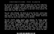 Sleuth for IBM PC/Compatibles - Part of the game instructions.