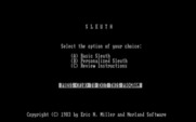 Sleuth for IBM PC/Compatibles - The main menu.