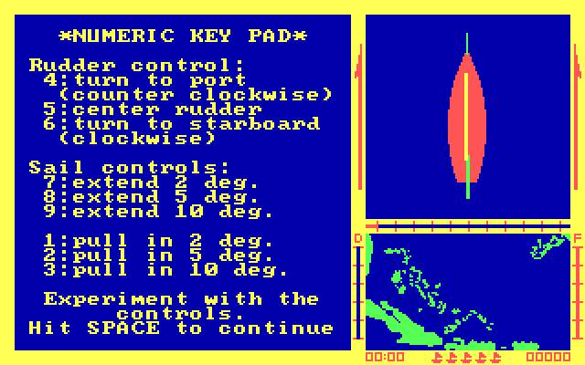 Sailing ...An Adventure in The Bermuda Triangle IBM PC/Compatibles Screenshot: How to play the game.