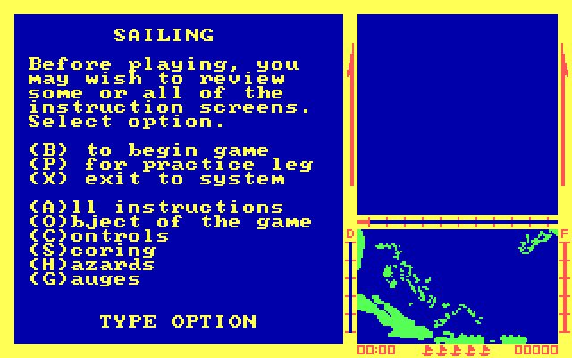 Sailing ...An Adventure in The Bermuda Triangle IBM PC/Compatibles Screenshot: About the game.