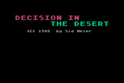 Decision in the Desert for Atari 8-bit - Title screen.