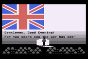 Decision in the Desert for Atari 8-bit - Some background information scrolls by...