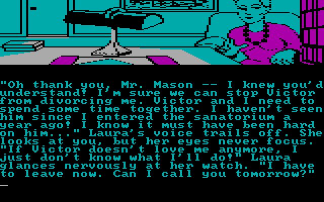 Perry Mason: The Case of the Mandarin Murder IBM PC/Compatibles Screenshot: Let's meet Laura