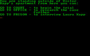 Perry Mason: The Case of the Mandarin Murder for IBM PC/Compatibles - Note that text is blue and green in this game