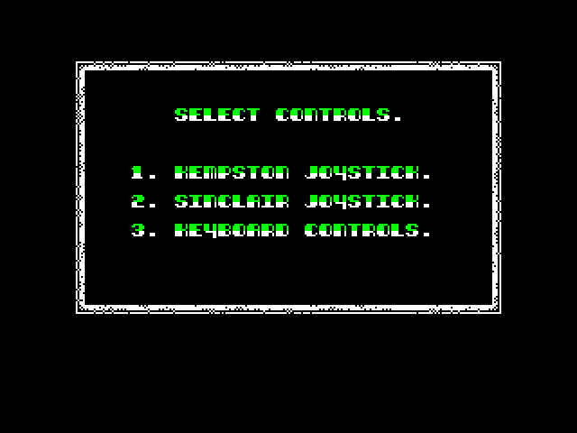 Joe Blade II ZX Spectrum Screenshot: Select controls...