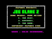 Joe Blade II for ZX Spectrum - Title screen and main menu.