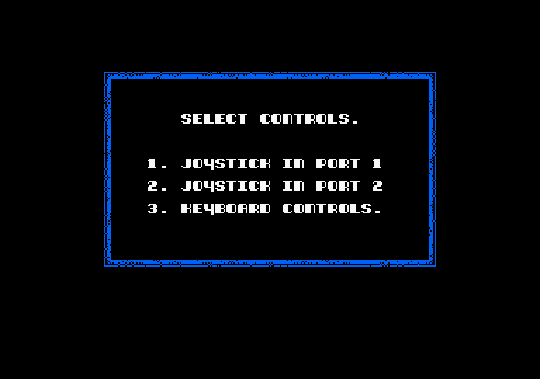 Joe Blade II Amstrad CPC Screenshot: Select a control option.