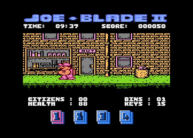 Joe Blade II Atari 8-bit Screenshot: Hmm, nothing here...