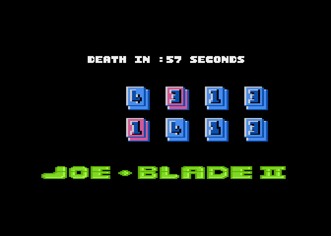 Joe Blade II Atari 8-bit Screenshot: The subgames become more complex...