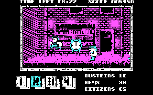 Joe Blade II IBM PC/Compatibles Screenshot: Collect the stopwatch for some extra time...