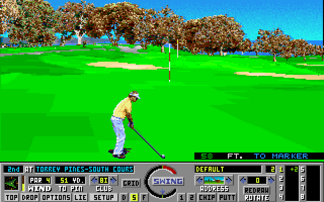 Links: The Challenge of Golf Amiga Screenshot: Aiming my next shot...