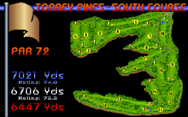 Links: The Challenge of Golf Amiga Screenshot: A map of the course.