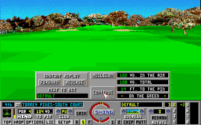 Links: The Challenge of Golf Amiga Screenshot: I'm on the green!