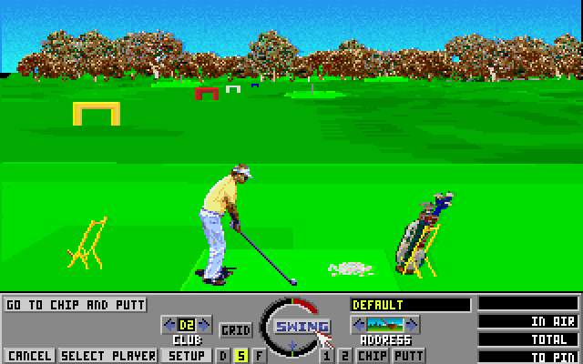 Links: The Challenge of Golf Amiga Screenshot: The driving range...