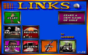 Links: The Challenge of Golf for Amiga - The main menu.