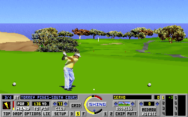 Links: The Challenge of Golf IBM PC/Compatibles Screenshot: A short par 3...