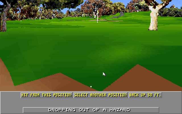 Links: The Challenge of Golf IBM PC/Compatibles Screenshot: Dropping the ball after landing in a hazard.