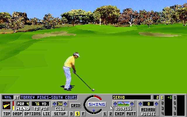Links: The Challenge of Golf IBM PC/Compatibles Screenshot: Nearing the green...