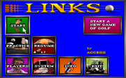 Links: The Challenge of Golf for IBM PC/Compatibles - The main menu.