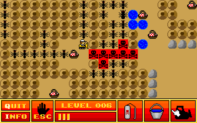 Ant Attack IBM PC/Compatibles Screenshot: The ants spread rapidly!