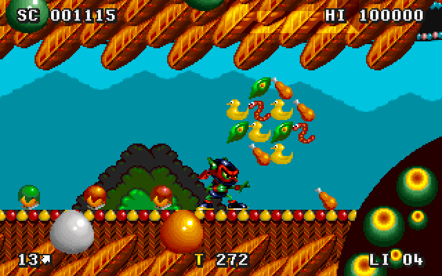 Zool 2 IBM PC/Compatibles Screenshot: Found some bonus items...