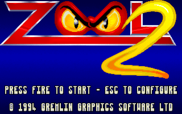 Zool 2 IBM PC/Compatibles Screenshot: Title screen.