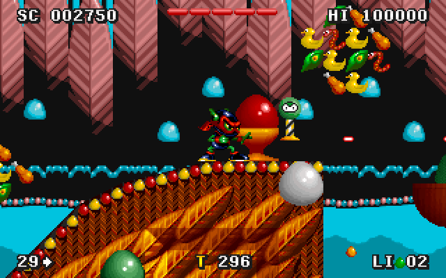 Zool 2 IBM PC/Compatibles Screenshot: Different opponents get in the way...