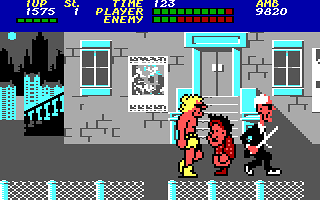 Bad Street Brawler IBM PC/Compatibles Screenshot: There are several different opponents you'll face.