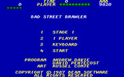 Bad Street Brawler for IBM PC/Compatibles - The main menu.