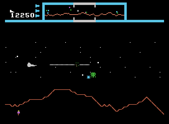 Defender ColecoVision Screenshot: Enemy destroyed...