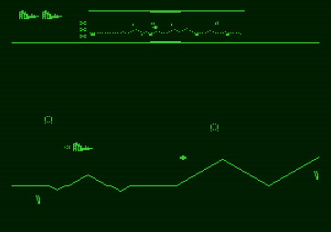 Defender for Apple II - Game start.