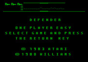 Defender for Apple II - Title screen.