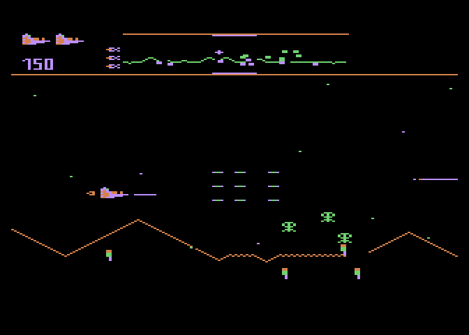Defender Atari 5200 Screenshot: Game start.