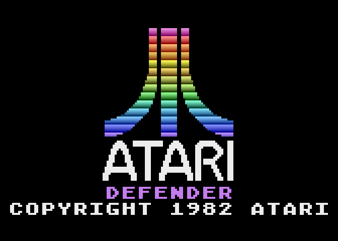 Defender Atari 5200 Screenshot: Atari logo ang game title.