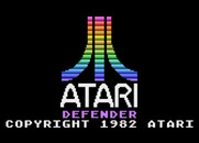 Defender for Atari 5200 - Atari logo ang game title.