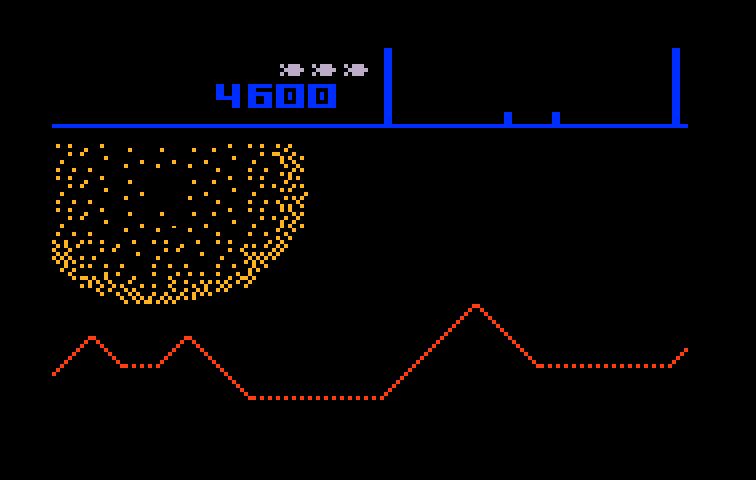 Defender Intellivision Screenshot: Crash! I've been hit!