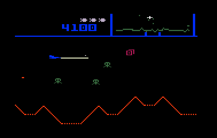 Defender Intellivision Screenshot: Firing at opponents...