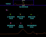 Defender for Arcade - Game attract mode showing the opponents.