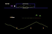 Defender for Commodore 64 - Game start; blasting some landers!