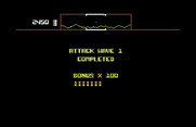 Defender for Commodore 64 - Attack wave 1 completed.