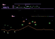 Defender for Atari 8-bit - Those "x" patterns are mines left behind by some of the enemies...