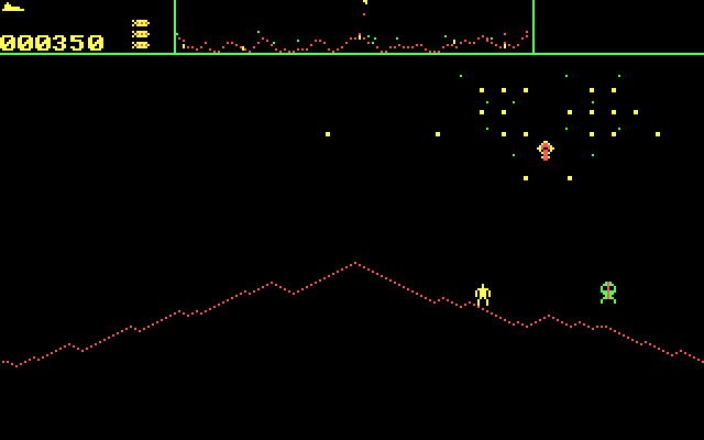 Defender IBM PC/Compatibles Screenshot: I've been hit!