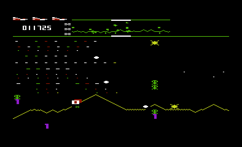 Defender Commodore VIC-20 Screenshot: I've been destroyed!