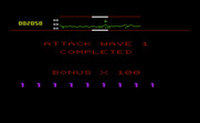 Defender for Commodore VIC-20 - Attack wave completed...