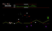 Defender for Commodore VIC-20 - Different types of enemies appear as the game gets more difficult...