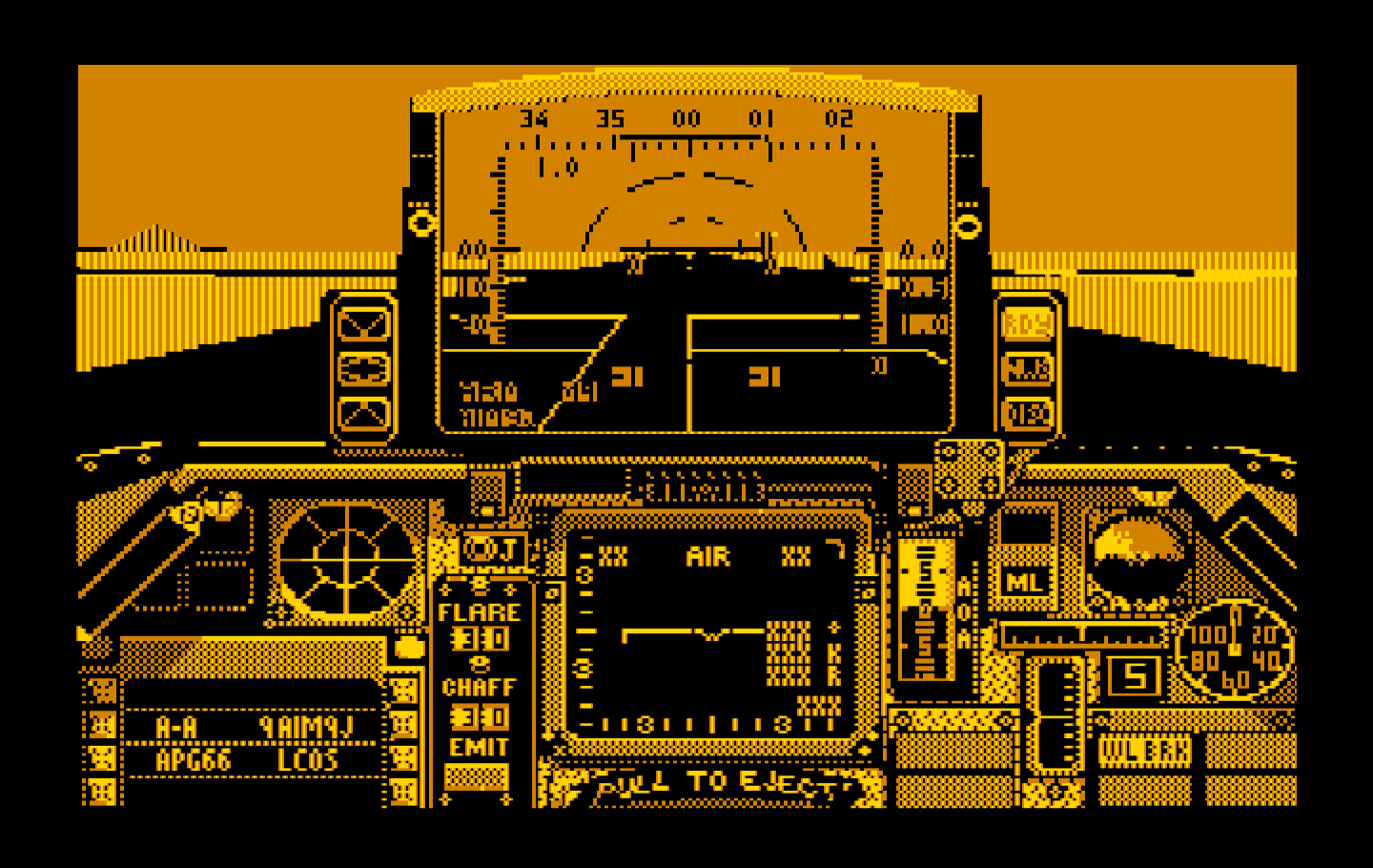 Falcon IBM PC/Compatibles Screenshot: The game starts on the runway.