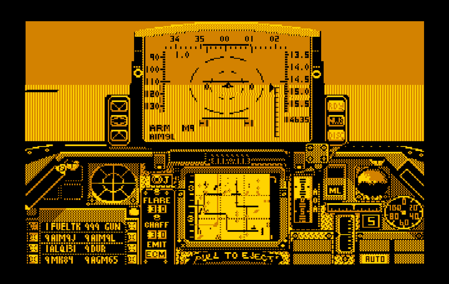 Falcon IBM PC/Compatibles Screenshot: In flight! Now to find a target...