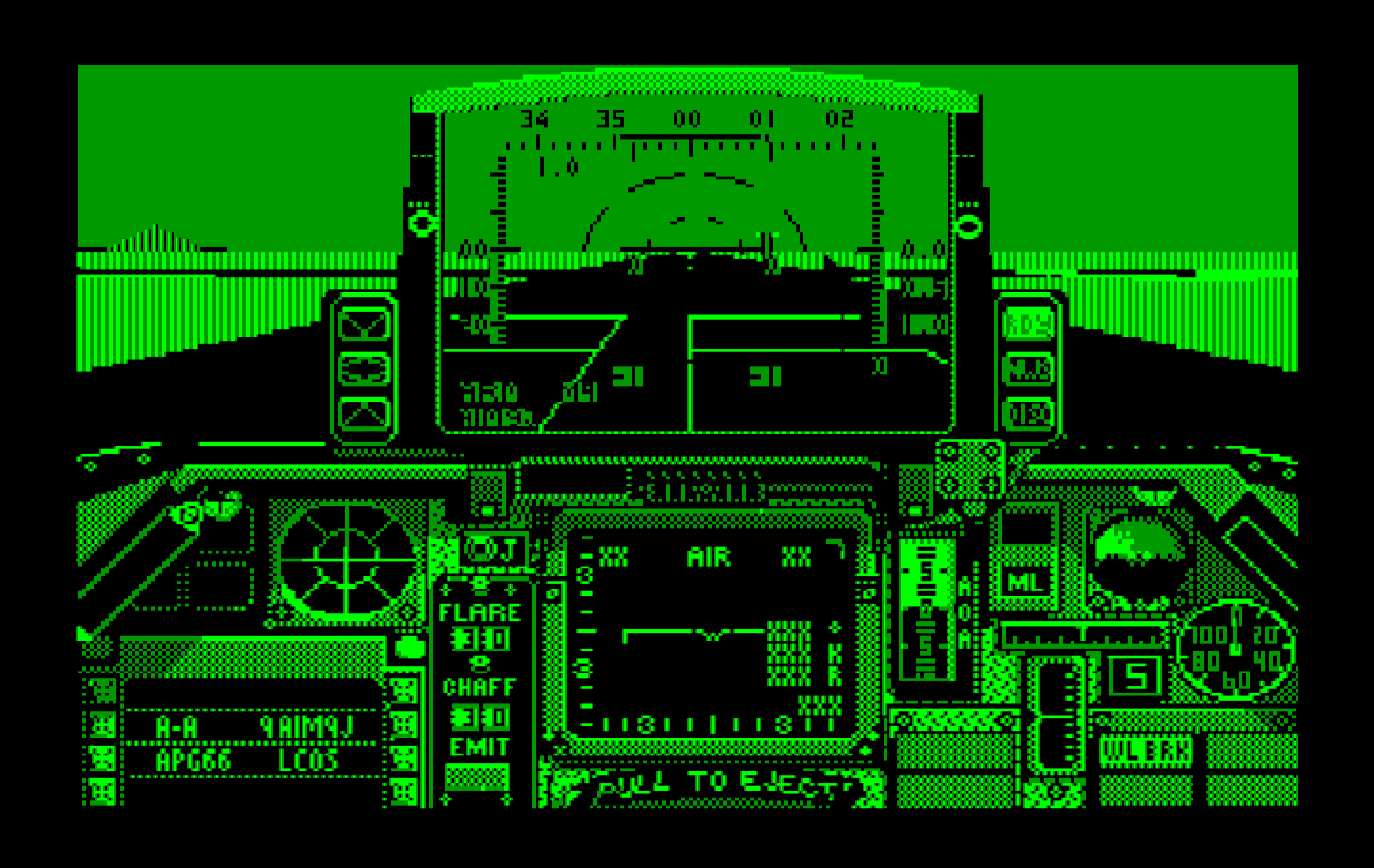 Falcon IBM PC/Compatibles Screenshot: The game starts on the runway.