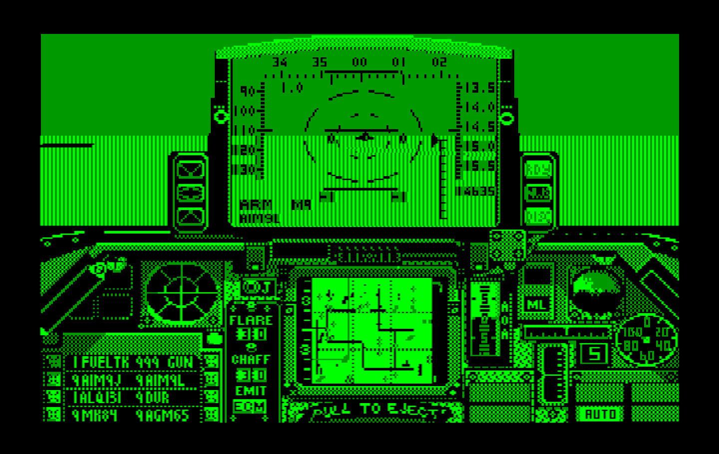 Falcon IBM PC/Compatibles Screenshot: In flight! Now to find a target...